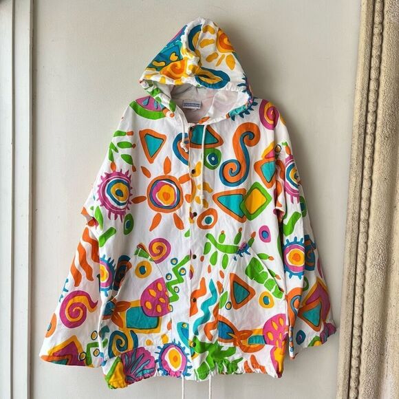 RARE Vintage 80s Michigan Rag Co. Oversized Hooded Jacket, UNISEX - Picture 1 of 12